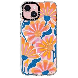 Casetify Pink, Orange & Blue Floral Clear Phone Case